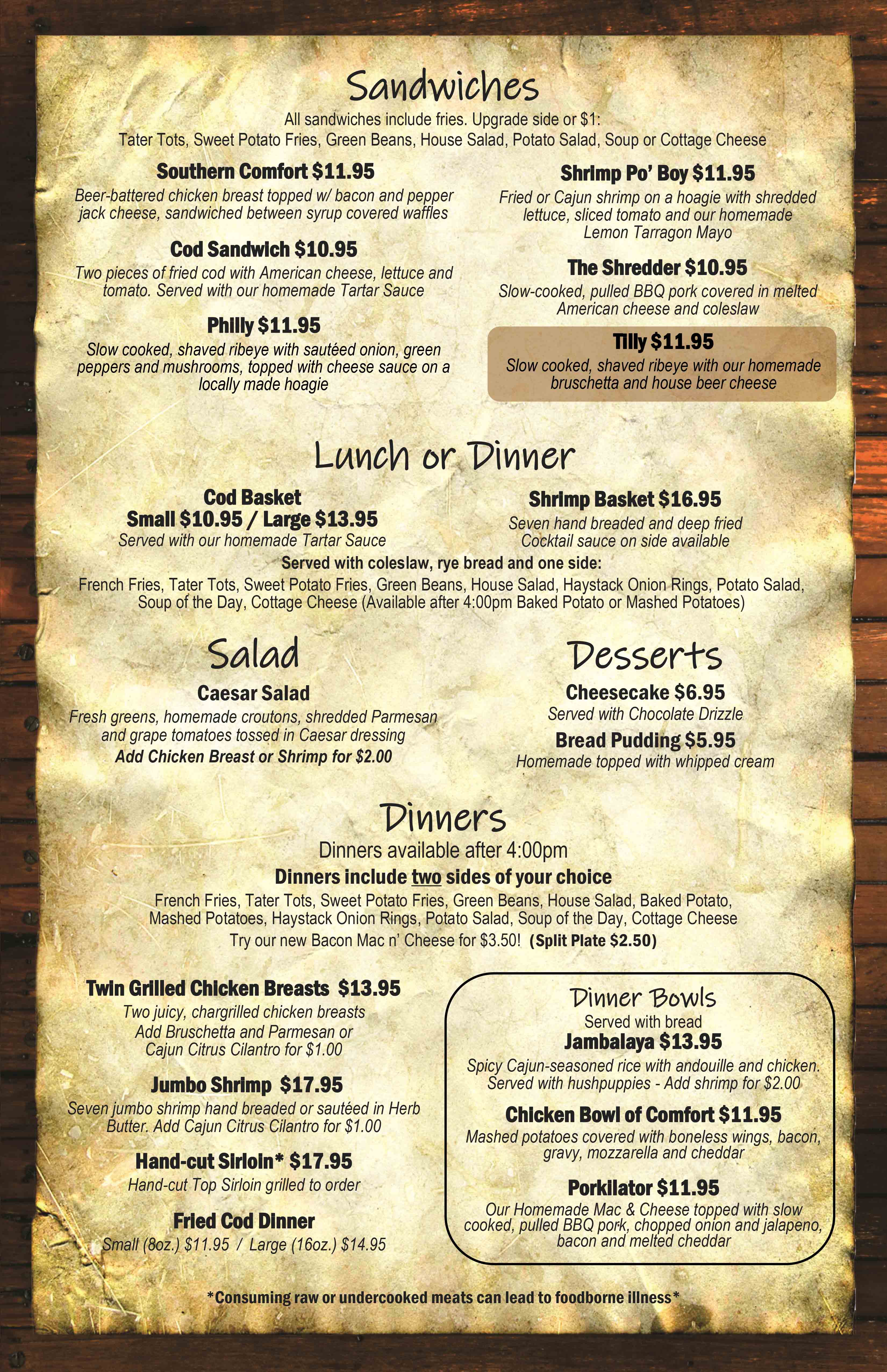 Menu Crawfish Junction